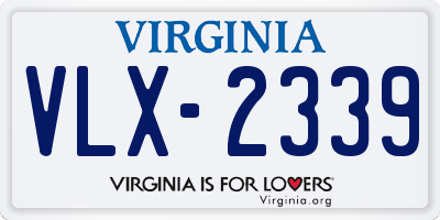 VA license plate VLX2339