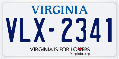 VA license plate VLX2341