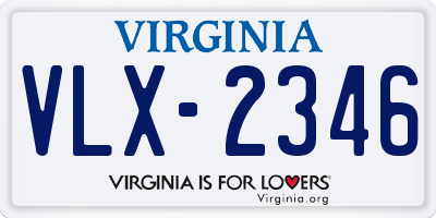 VA license plate VLX2346