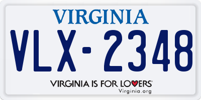 VA license plate VLX2348