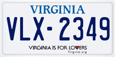 VA license plate VLX2349