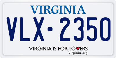 VA license plate VLX2350