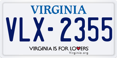 VA license plate VLX2355