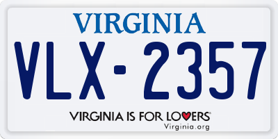 VA license plate VLX2357