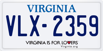 VA license plate VLX2359