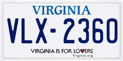 VA license plate VLX2360