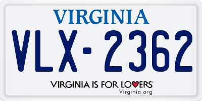 VA license plate VLX2362