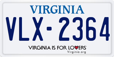 VA license plate VLX2364