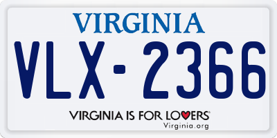 VA license plate VLX2366