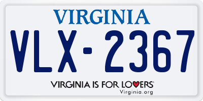 VA license plate VLX2367