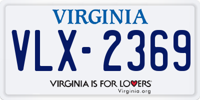 VA license plate VLX2369