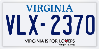 VA license plate VLX2370