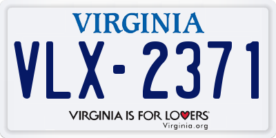 VA license plate VLX2371