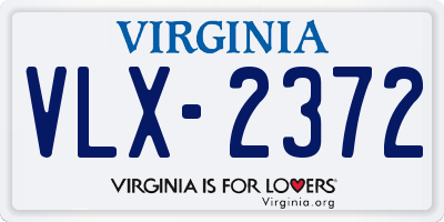 VA license plate VLX2372