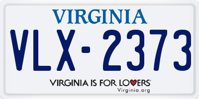 VA license plate VLX2373