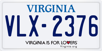 VA license plate VLX2376