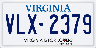 VA license plate VLX2379