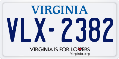 VA license plate VLX2382