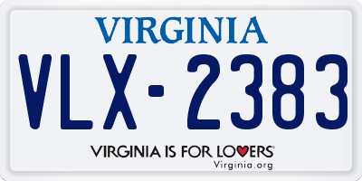 VA license plate VLX2383