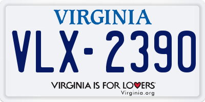 VA license plate VLX2390