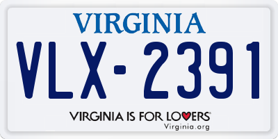 VA license plate VLX2391