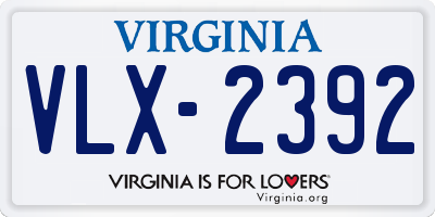 VA license plate VLX2392