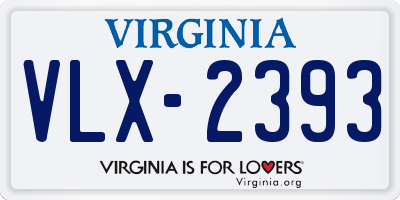 VA license plate VLX2393