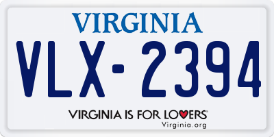 VA license plate VLX2394