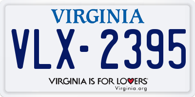 VA license plate VLX2395