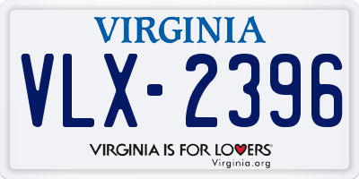 VA license plate VLX2396