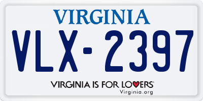 VA license plate VLX2397