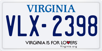 VA license plate VLX2398