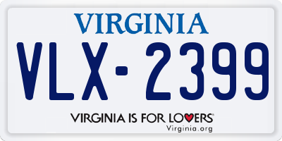 VA license plate VLX2399