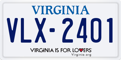 VA license plate VLX2401