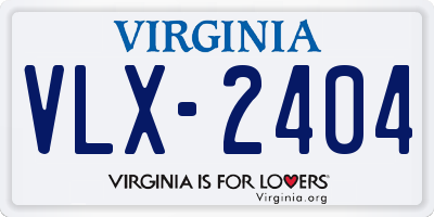 VA license plate VLX2404