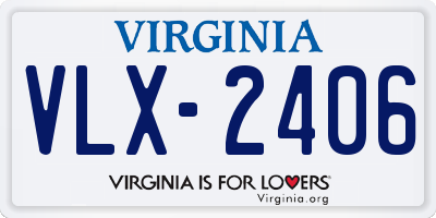 VA license plate VLX2406