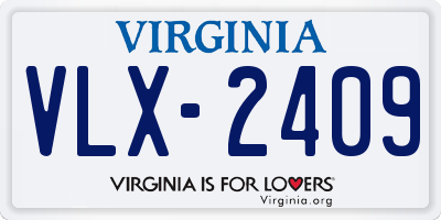 VA license plate VLX2409