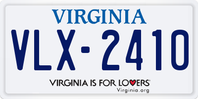 VA license plate VLX2410