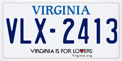 VA license plate VLX2413