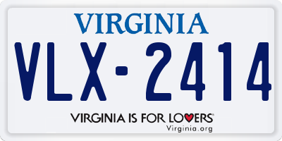 VA license plate VLX2414