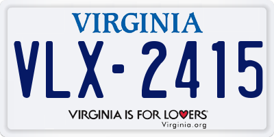 VA license plate VLX2415