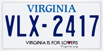 VA license plate VLX2417