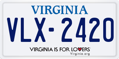 VA license plate VLX2420