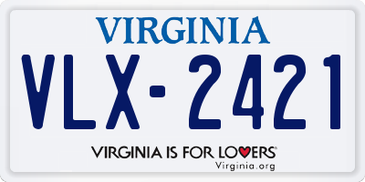 VA license plate VLX2421