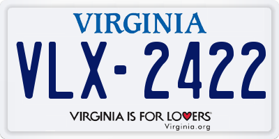 VA license plate VLX2422