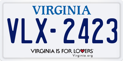 VA license plate VLX2423