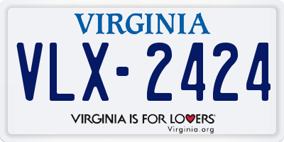 VA license plate VLX2424