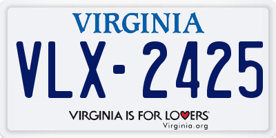 VA license plate VLX2425