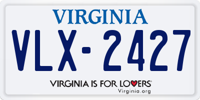 VA license plate VLX2427