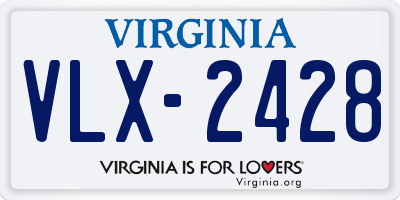 VA license plate VLX2428